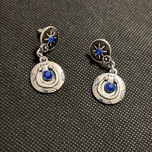 Southwestern style  Silver and Blue Dangle Earrings